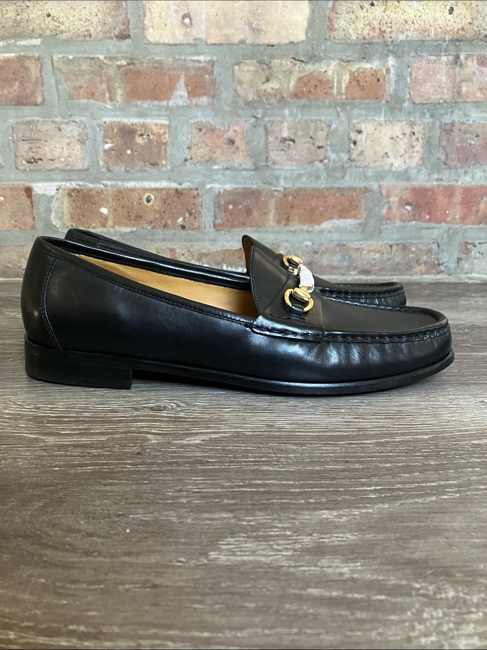Cole Haan Ascot II black leather slip-on loafers gold-toned horsebit detail - Picture 5 of 17